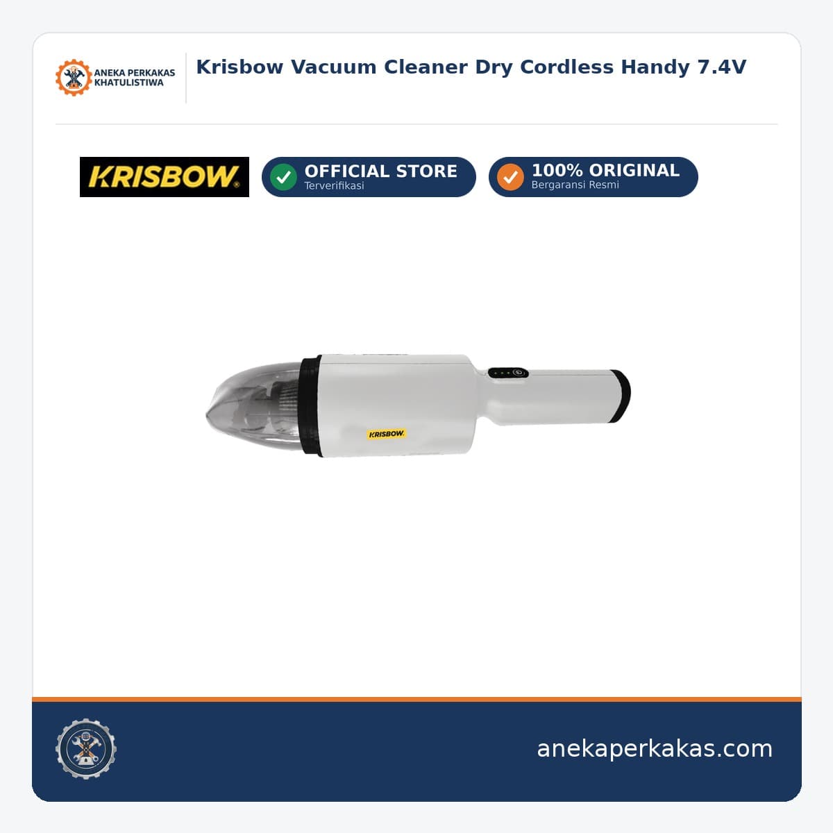 Krisbow Vacuum Cleaner Dry Cordless Handy 7.4V