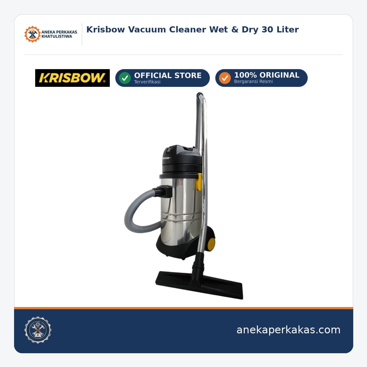 Krisbow Vacuum Cleaner Wet & Dry 30 Liter
