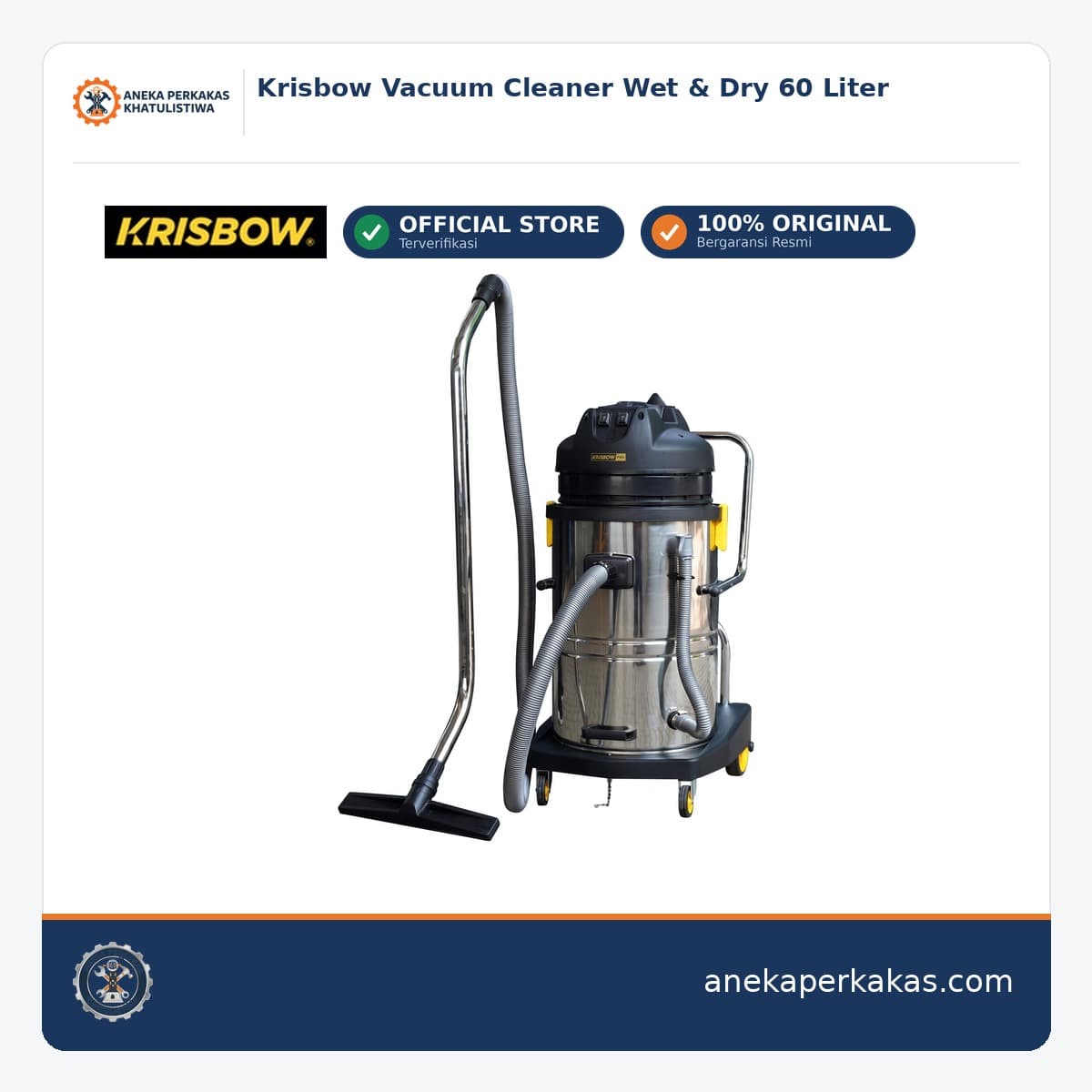 Krisbow Vacuum Cleaner Wet & Dry 60 Liter