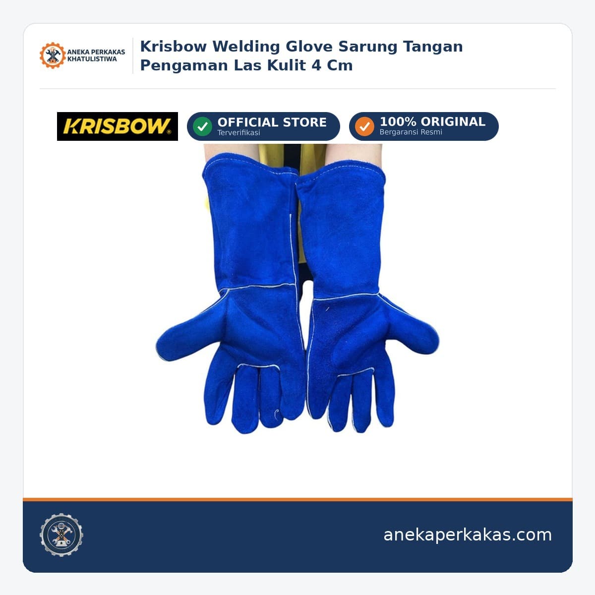 Krisbow Welding Glove Sarung Tangan Pengaman Las Kulit 4 Cm — Sarung Tangan Safety