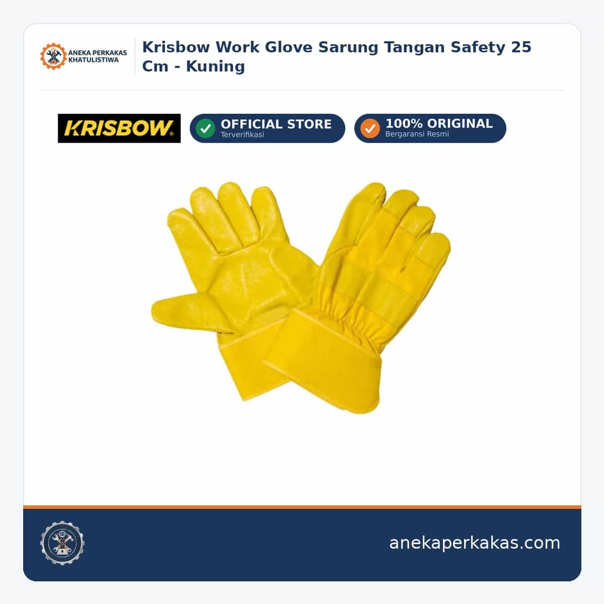 Krisbow Work Glove Sarung Tangan Safety 25 Cm - Kuning β Sarung Tangan Safety