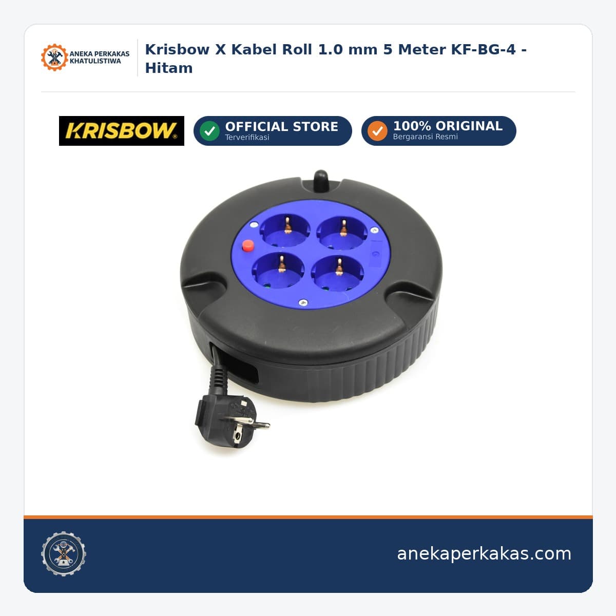 Krisbow X Kabel Roll 1.0 mm 5 Meter KF-BG-4 - Hitam