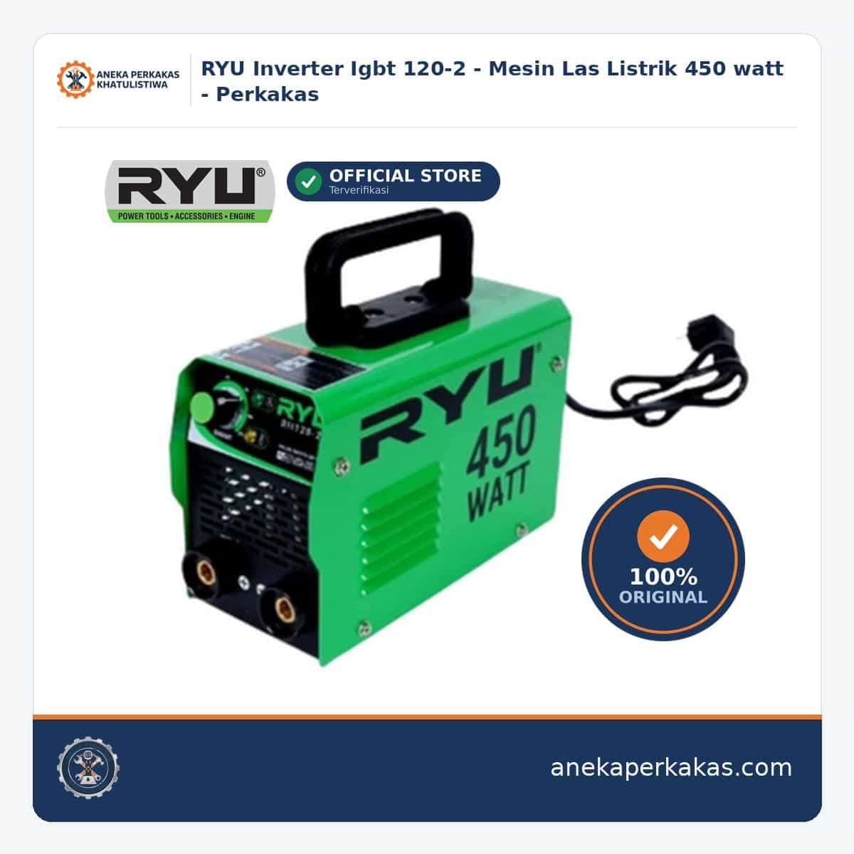 RYU Inverter Igbt 120-2 - Mesin Las Listrik 450 watt - Perkakas β Las Listrik