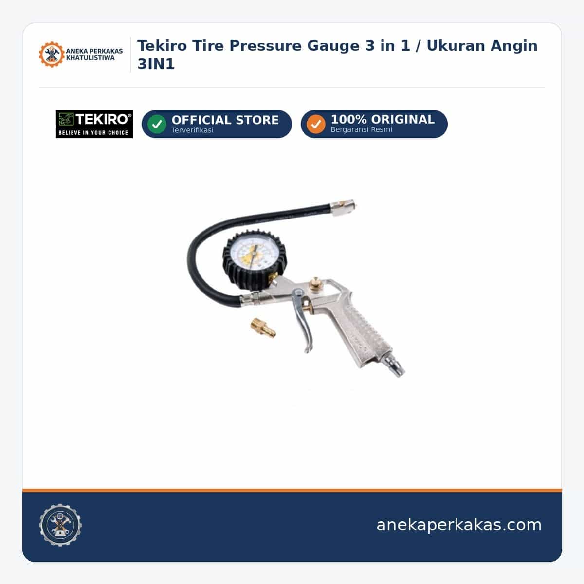 Tekiro Tire Pressure Gauge 3 in 1 / Ukuran Angin 3IN1 β Peralatan Otomotif