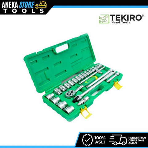 TEKIRO 1/2 INCH SET 6 PT 8 - 32 MM PLASTIK 24 PCS / KUNCI SOCK SET / SOCKET SET