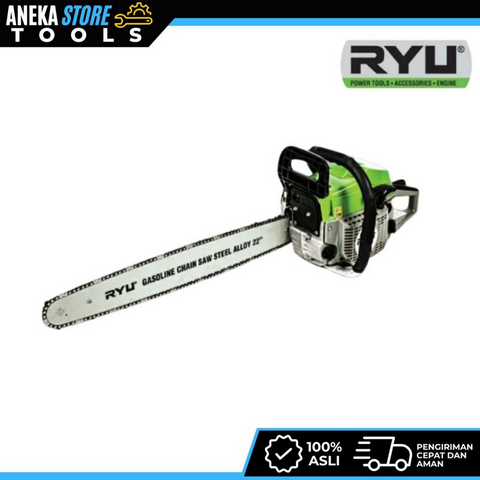 RYU Mesin Chainsaw Gergaji Kayu Pohon 2 Tak 22" Bar - Gasoline Chain Saw RGS 22[anekatools]