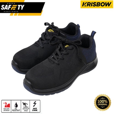 Krisbow Troy Sepatu Pengaman - Hitam Safety Shoes Pengaman Kaki Perlengkapan Industri Peralatan Keamanan