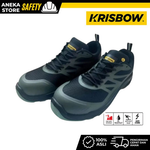 Krisbow Goliath Sepatu Pengaman - Hitam Safety Shoes Pengaman Kaki Perlengkapan Industri Peralatan Keamanan