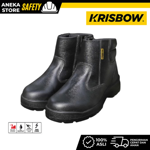 Krisbow Gladiator Sepatu Pengaman - Hitam Safety Shoes Pengaman Kaki Perlengkapan Industri Peralatan Keamanan