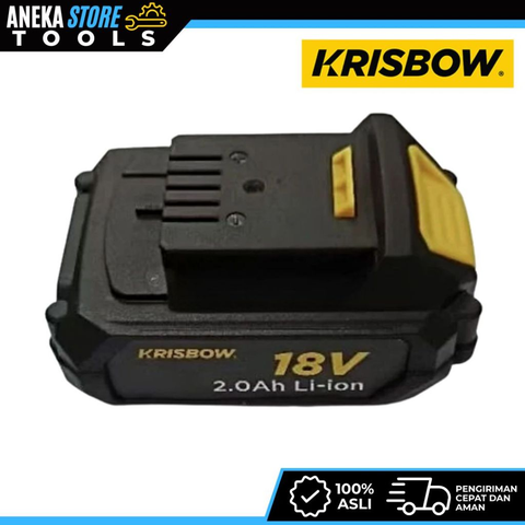 Cordlles Battery Pack & Charger Krisbow 18v 2.0Ah F/10133879 || BATTERY PACK KRISBOW 18V 2AH IRAB182[AnekaTools]